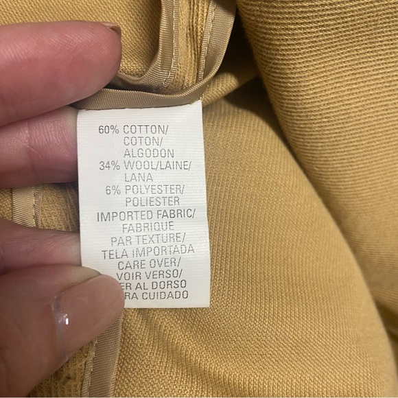 Vintage Anne Klein Women’s Blazer Jacket Size 10 Camel Cotton Wool Blend Career - Picture 5 of 8